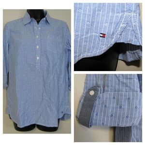 Tommy Hilfiger 100% Cotton Roll Tab Tunic Top Small